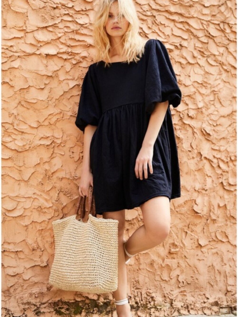 Free People Beach Get Obsessed Black Babydoll Dress sz S - Picture 2 of 9